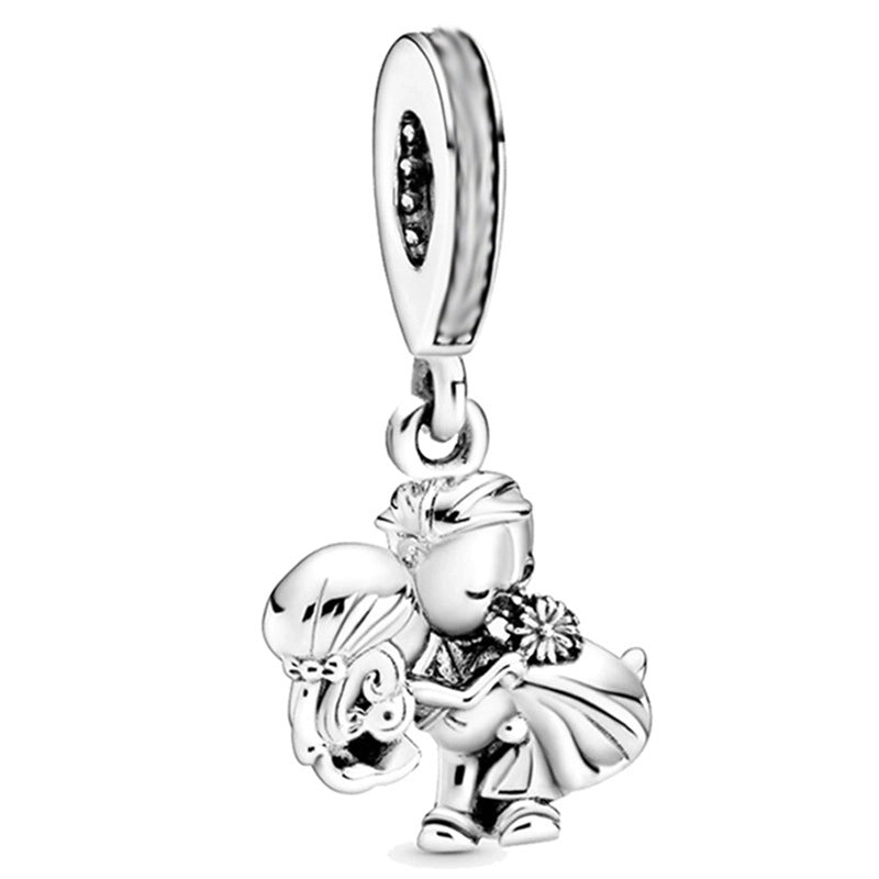 1 PC/Package Metal Rhinestones Plating Inlay Polished Pendant Beads