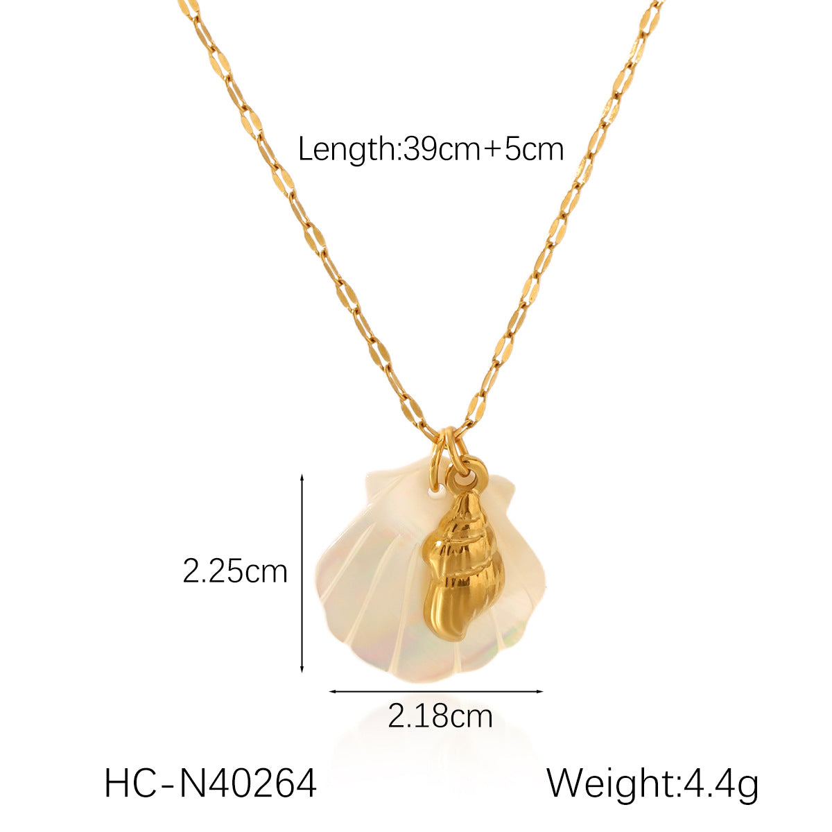 18K Gold Stainless Steel Starfish Seahorse Ocean Style Shell Pendant Necklace Ins Style Niche Design Clavicle Chain