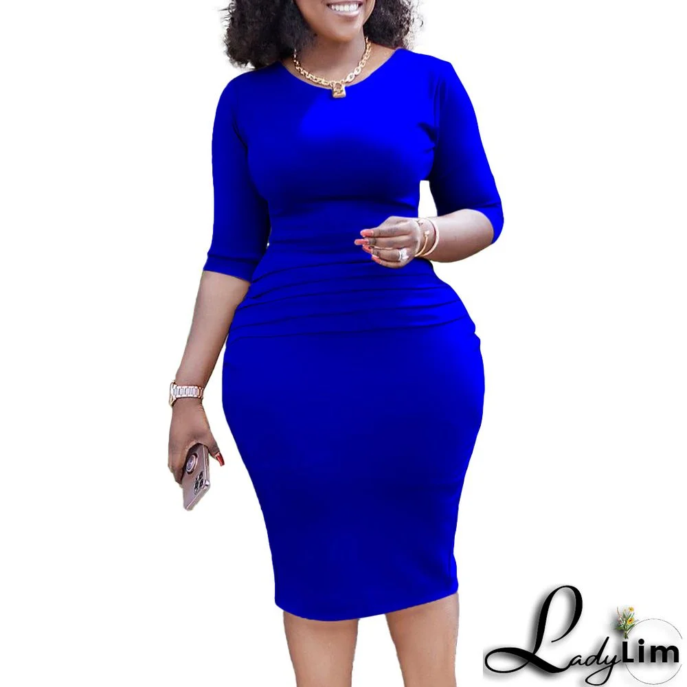 Women Africa Plus Size Summer Short Sleeve Round Neck Dress