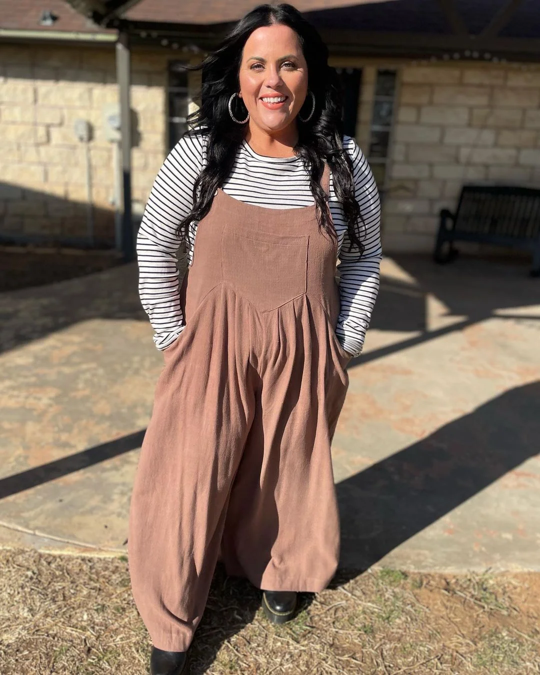 Plus Size Wide Leg Overalls Jumpsuit (Buy 2 Free Shipping)