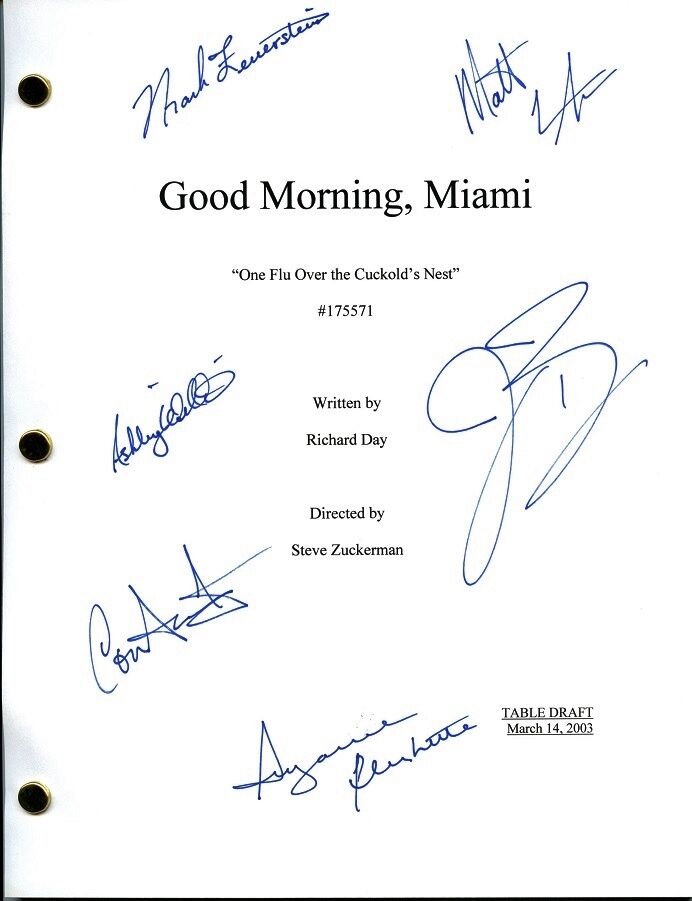 GOOD MORNING, MIAMI Cast Signed Script - 2003