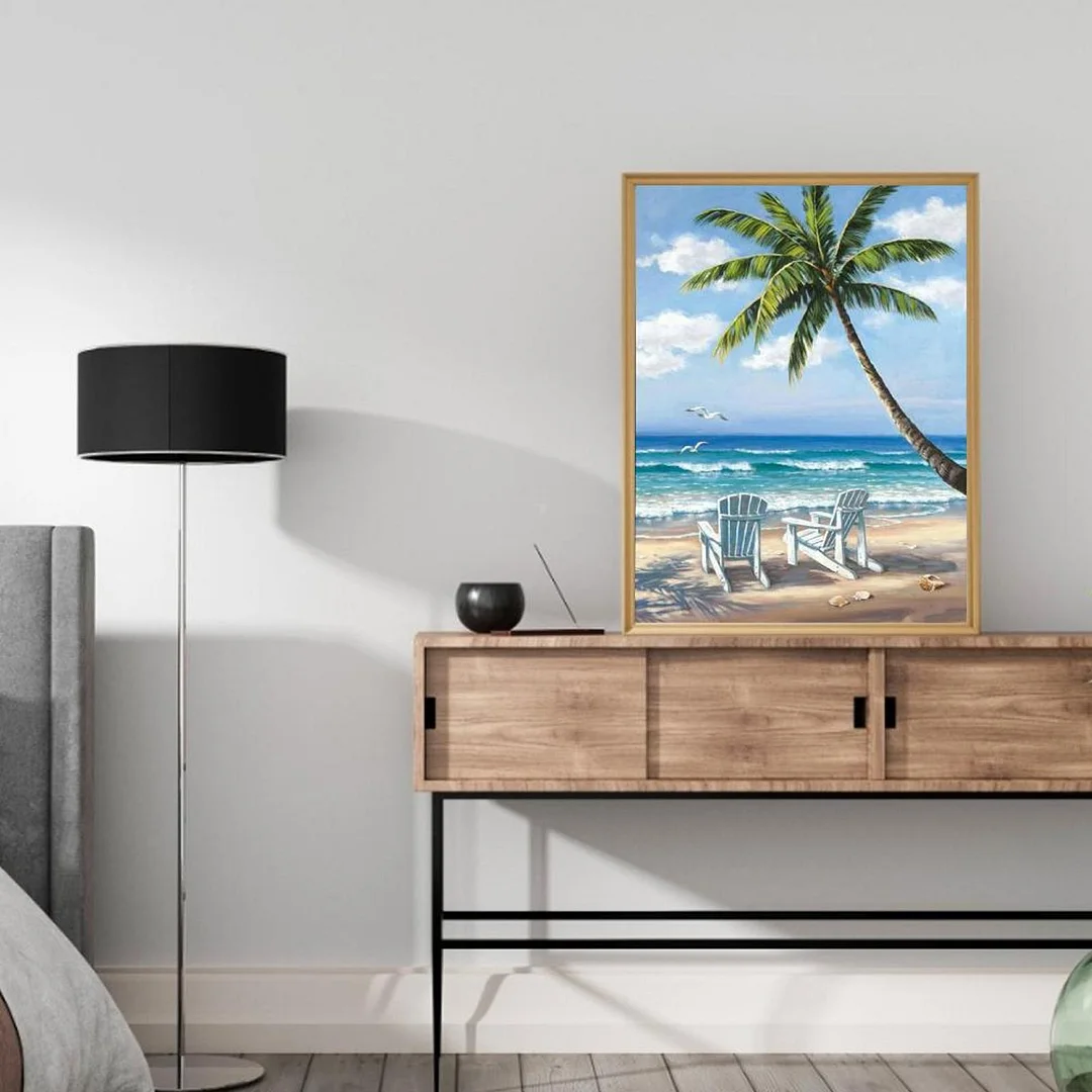 Full Embroidery Beach Counted Cross Stitch 11CT 3 Strand Cotton Needlework