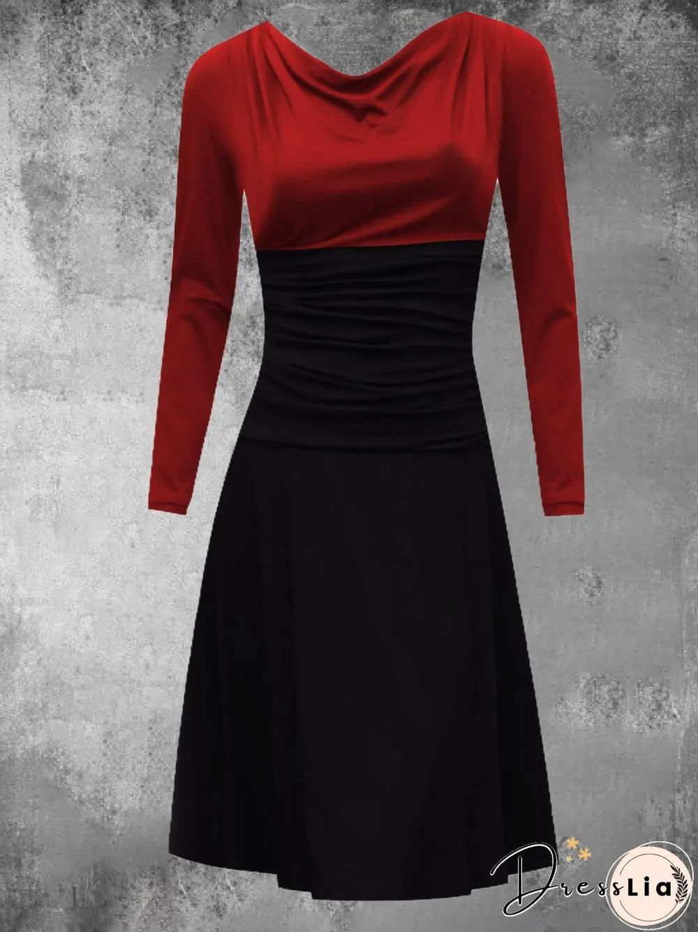 Casual Long Sleeve Cotton-blend Knitting Dress