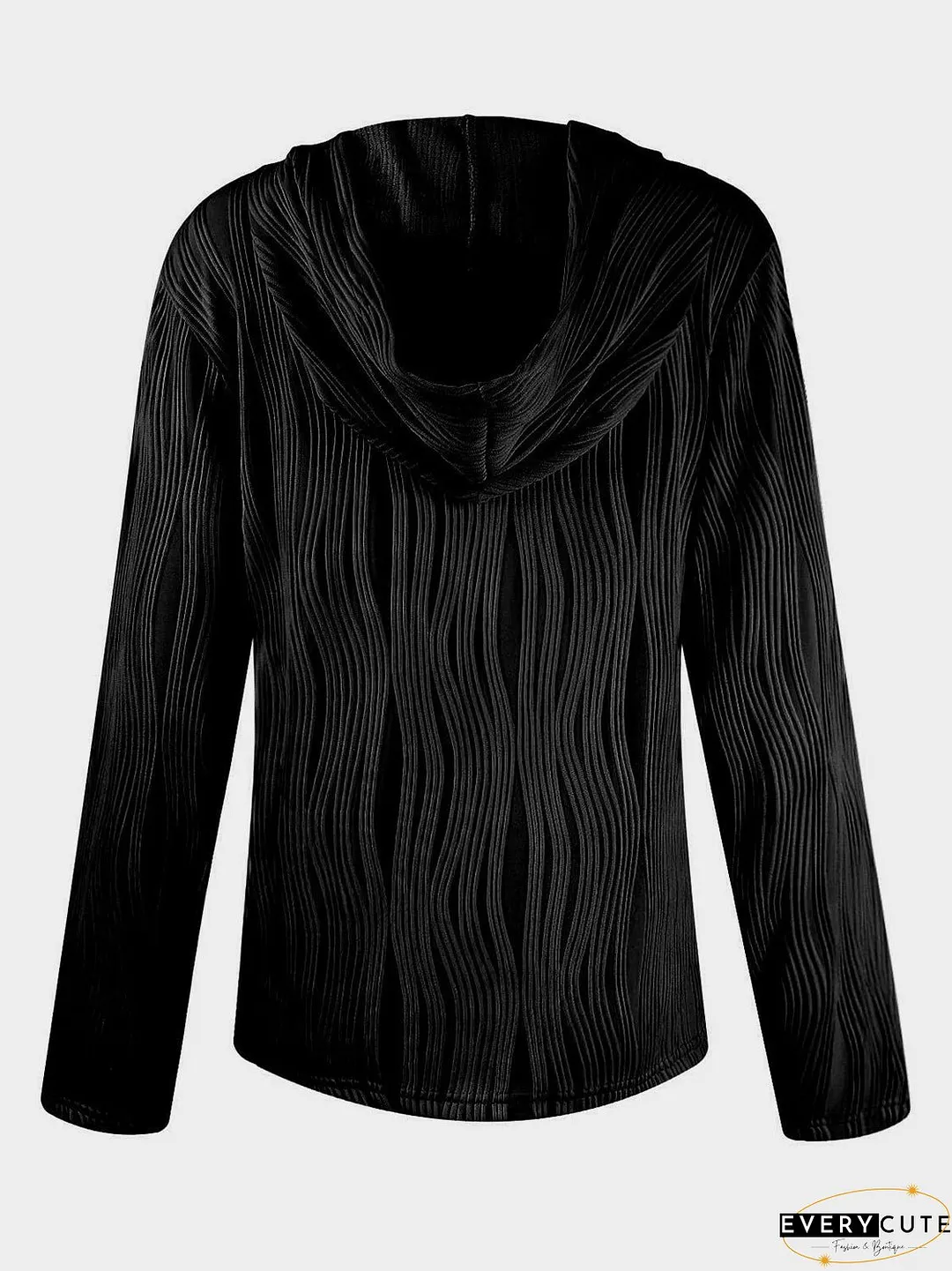Textured Long Sleeve Hoodie