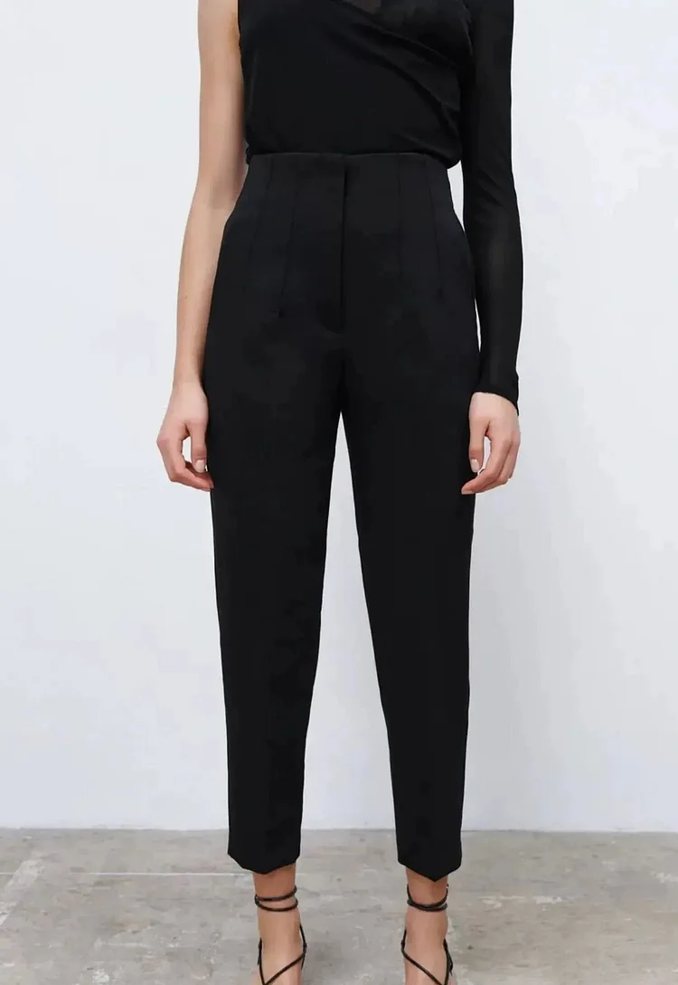 (49% off last day) Fashion Slim Pleated High Waist Pants