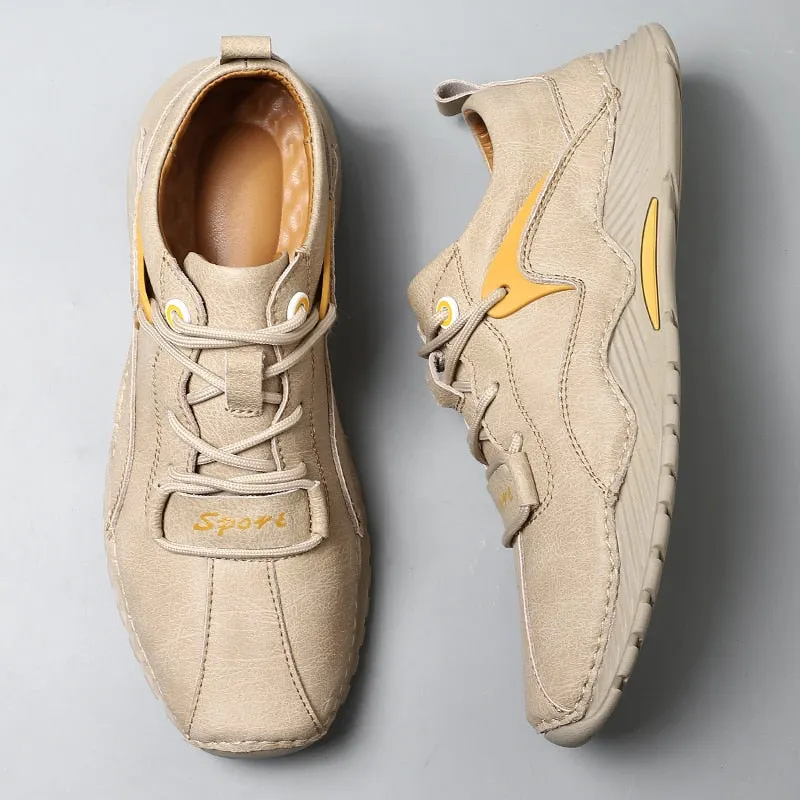 Nine o'clock Vintage Men Casual Shoes Fashion Soft Comfort Male Footwear Outdoor Anti-skid Breathable Sneakers Autumn Lace-up