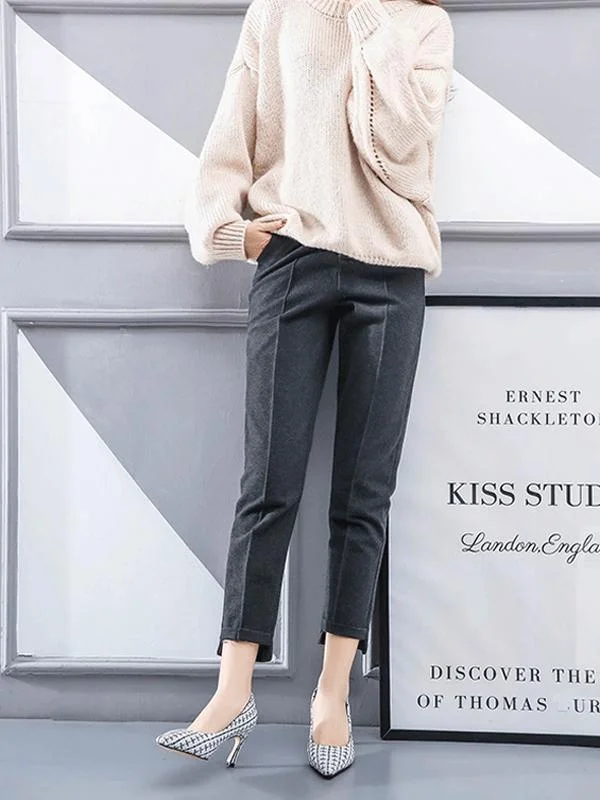 Fashion pointed soft plaid high heels women's single shoes