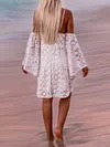 Lace Embroidered Loose Spaghetti-Neck Casual Mini Dress