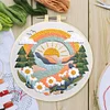 Spring Scenery-DIY Embroidery Kit with Pattern Cotton Threads Needles Hoop 30*30cm/11.8*11.8in tapestrymarket