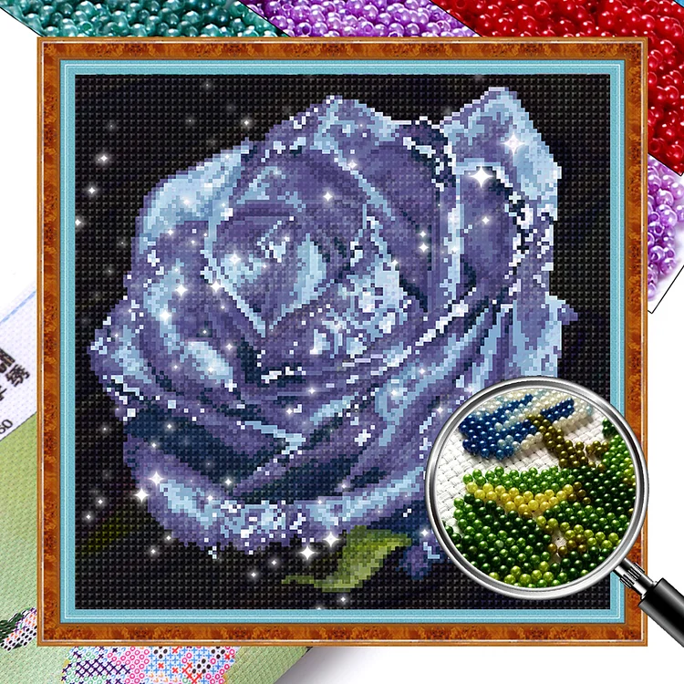 Rose - 9CT Bead Embroidery Cross Stitch(37*36cm)(Full Embroidery)