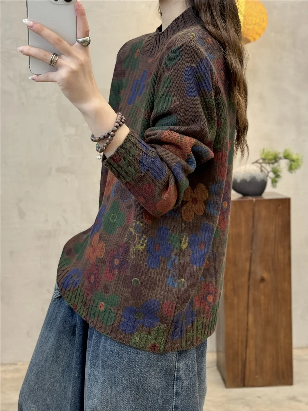 Chicfifth Sweater Women Winter Long Sleeve High Quality Autumn Vintage Top Knitted Cardigan