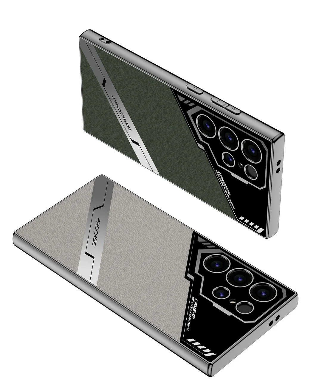 Suitable for S24/23 electroplated plain leather holder mobile phone protective case