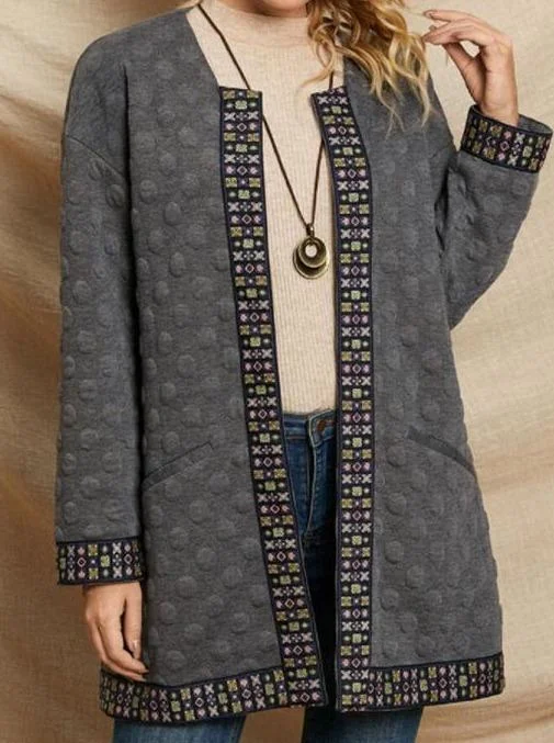 Lace Woven Loose Casual Cardigan Jacket | EGEMISS