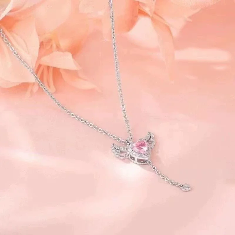 Wings, love, zircon, necklace (wings move by pulling on the tail chain).