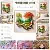 Landscape Full 11CT 3 Strands DIY Stamped Cross Stitch Kits for Beginners Adults Home Wall Decor Cross Stitch Art and Crafts Kits 40x40cm tapestrymarket