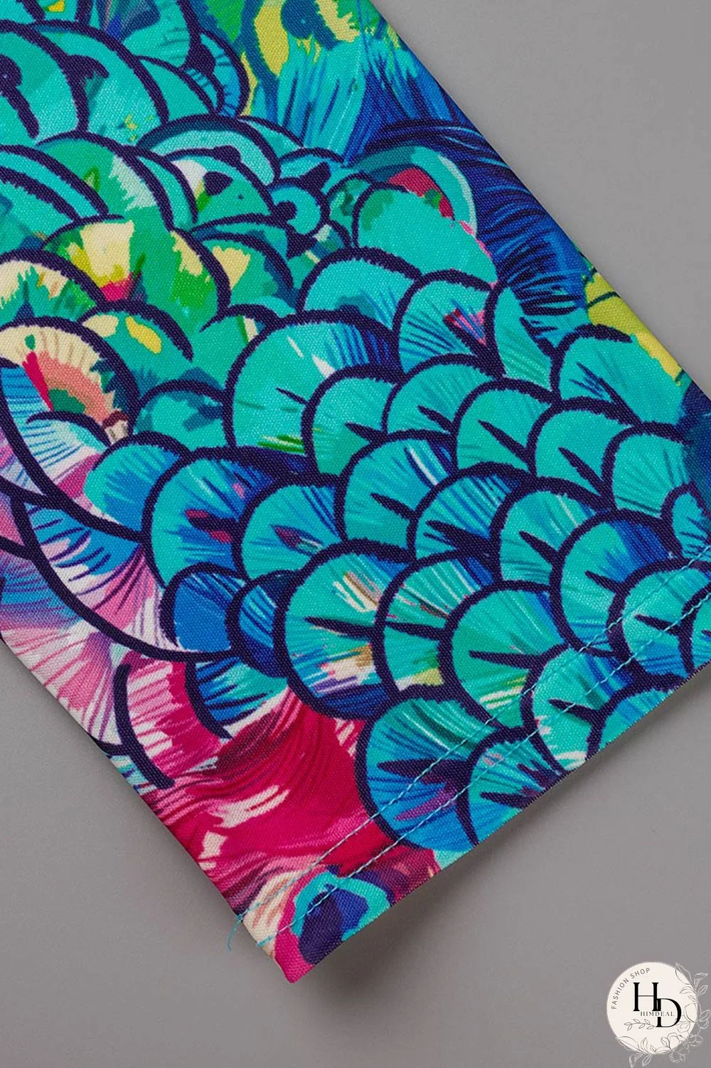 Turquoise Fashion Casual Print Cardigan Pants Turndown Collar Plus Size Two Pieces