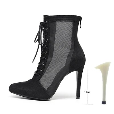 VCshoes Women Black Flannel Ballroom Dance Boots Girls Salsa Bachata Dancing Shoes Women Closed Toe Practice Latin Dance Shoes
