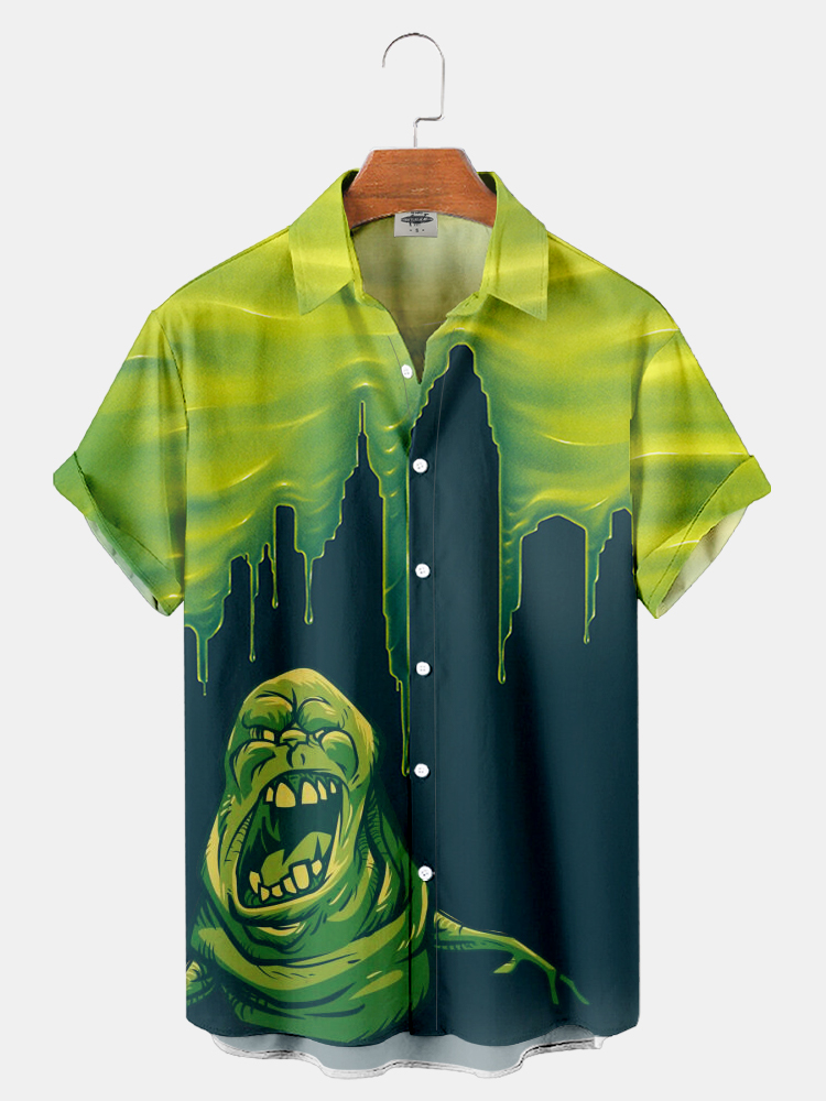 Men'S Classic Monster Movie Printed Shirt PLUSCLOTHESMAN