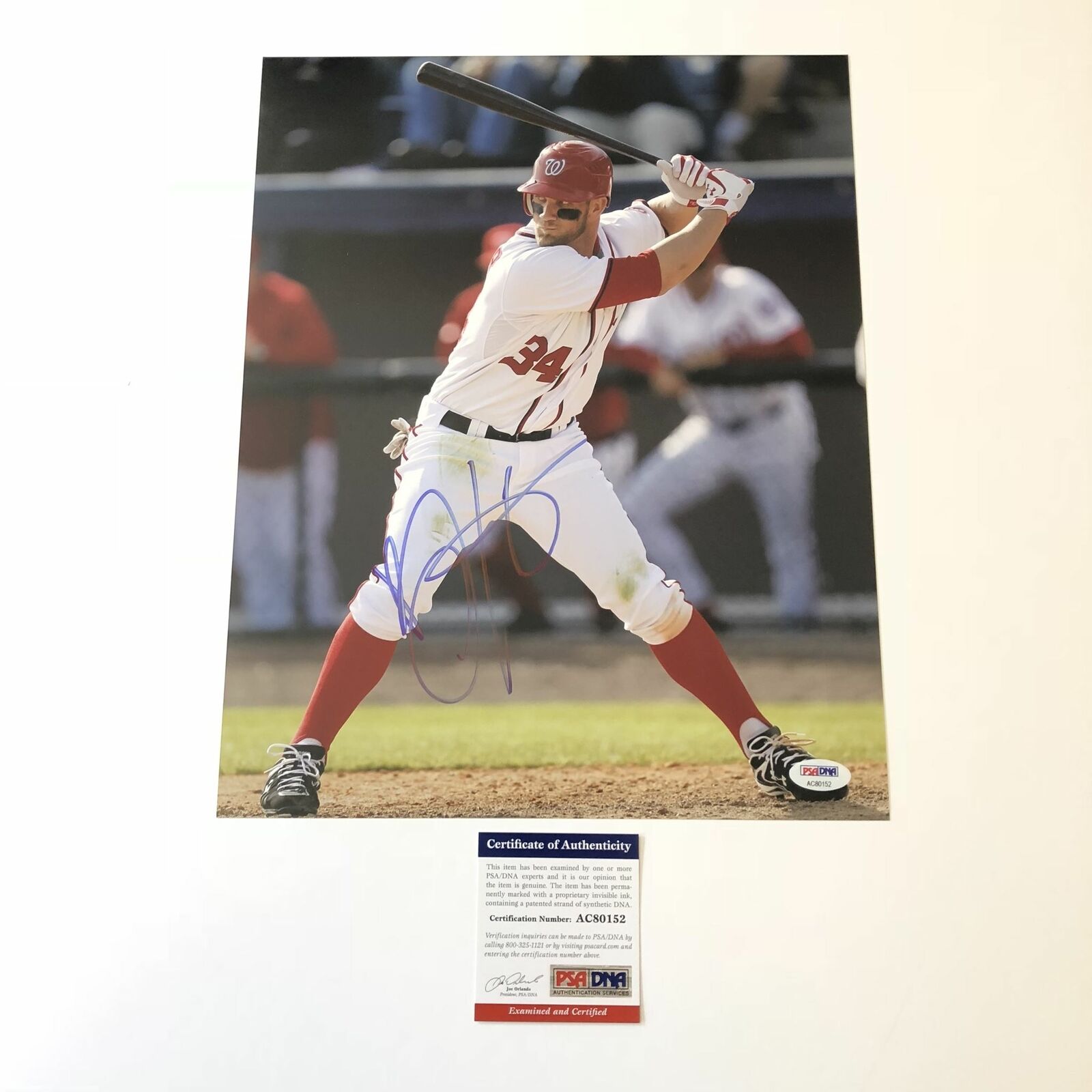 Bryce Harper signed 11x14 Photo Poster painting PSA/DNA Washington Nationals Autographed