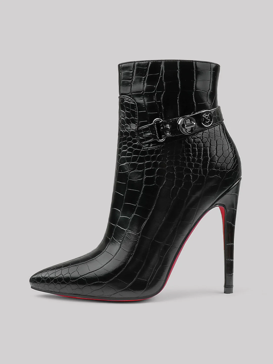 120mm Women's Ankle Boots Closed Pointed Toe Red Bottom Shoes Fashionable Stilettos Autumn Dress Booties