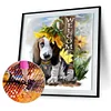 Sunflower puppy-round drill peinture au diamant