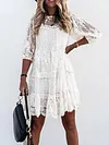 Gauze Three-Quarter Sleeves Mini Dress
