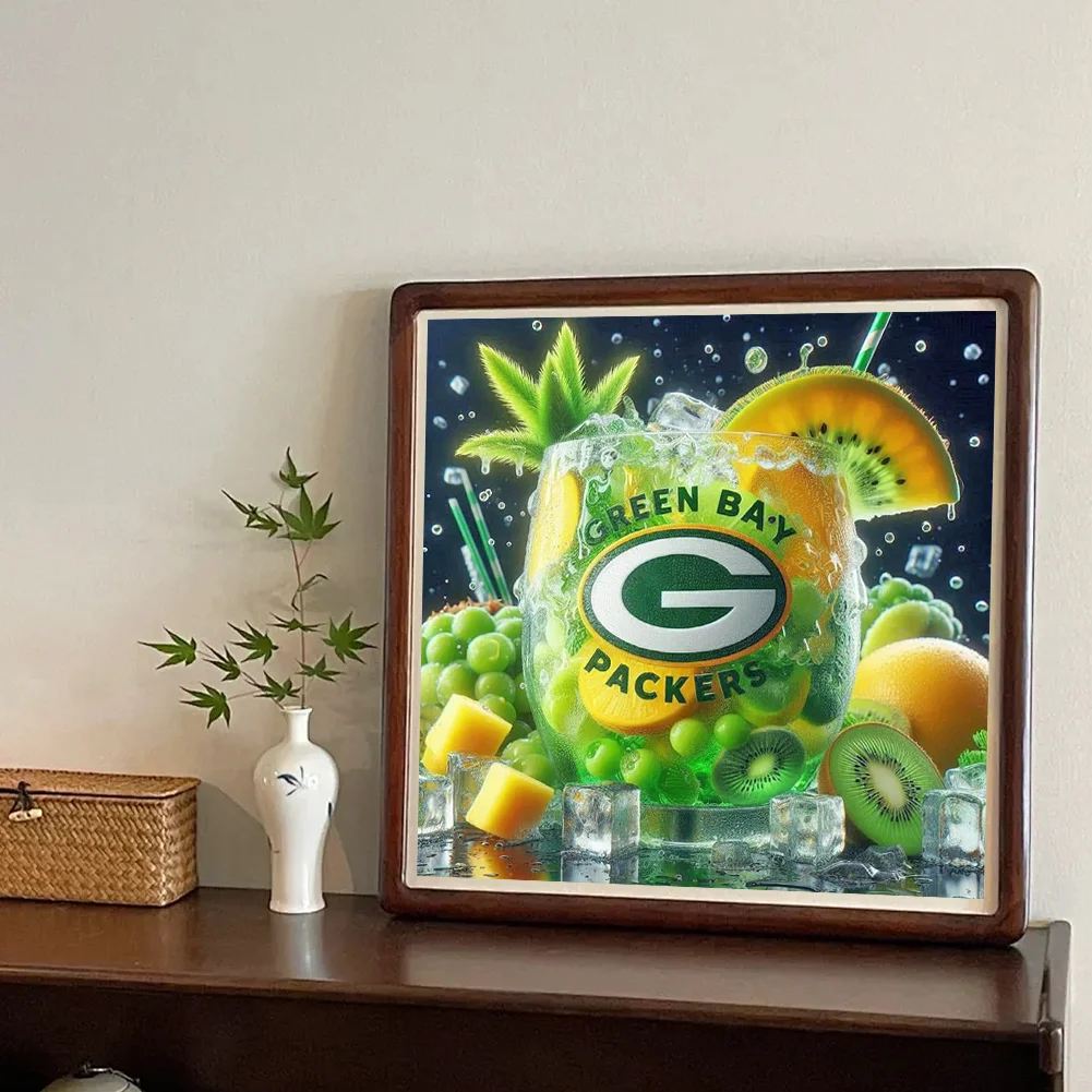 Diamond Painting - Full Round Drill - Green Bay Packers Drink(Canvas|40*40cm)