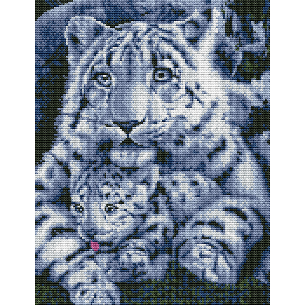 

White Tiger - 11CT Stamped Cross Stitch - 45*35CM, 501 Original