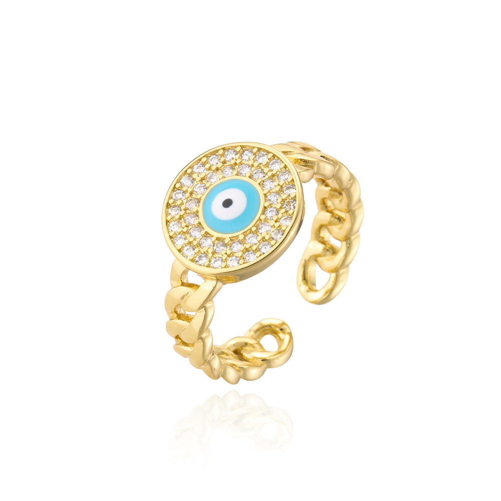 IG Style Women Geometric Copper Inlay Rings