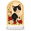 DIY Diamond Art LED Night Light &ndash; Light-Up Table Decor, Double-Sided Printed DIY Crystal Pearl Painting Decoration for Holiday & Gifts(Cat)