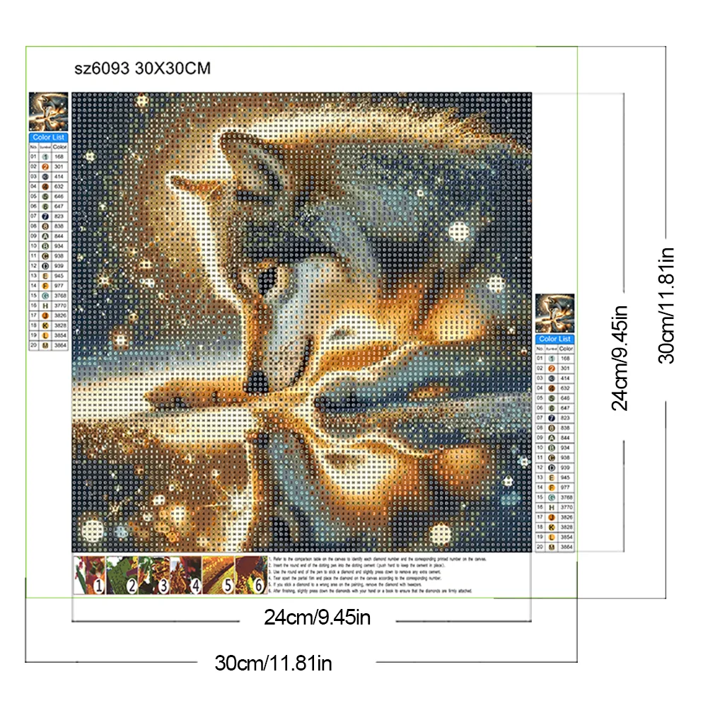 Diamond Painting - Full Round Drill - Snow Wolf(Canvas|30*30cm)