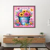 (US Only)Flower in Bucket Printed Cross Stitch Kit 45x45cm DIY 11CT Thread Art Needlework