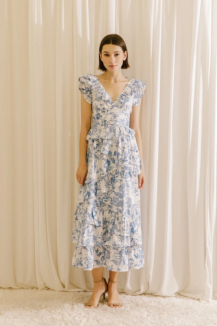 Kendall Blue Ruffled Dress