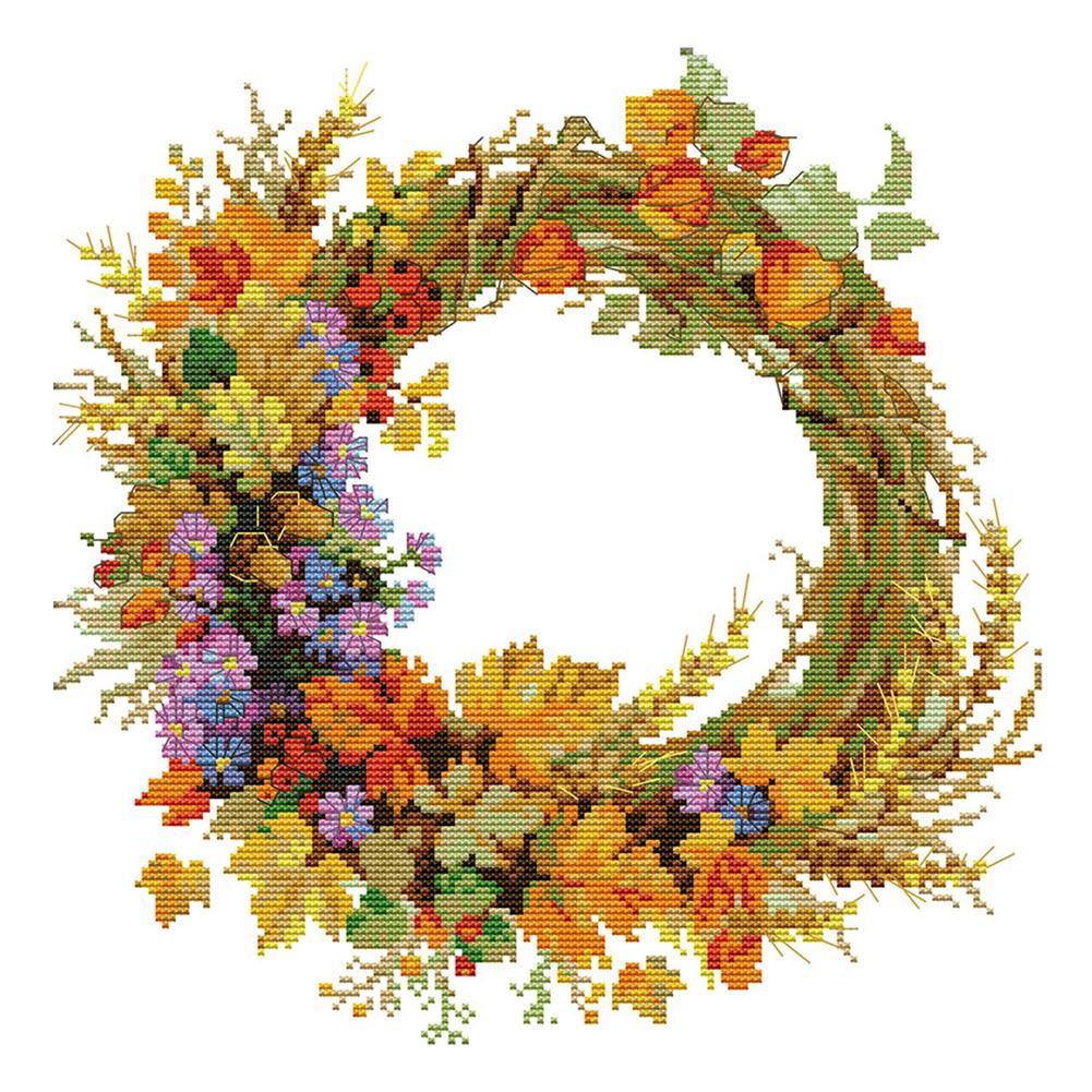 

Wreath - 14CT Stamped Cross Stitch - 34*34cm, 501 Original