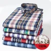 2023 100% Pure Cotton Plaid Casual Long-sleeved Shirt