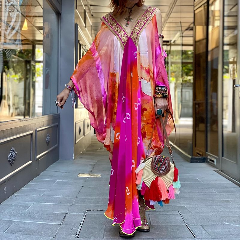 Casual Contrast Off The Shoulder Maxi Dress