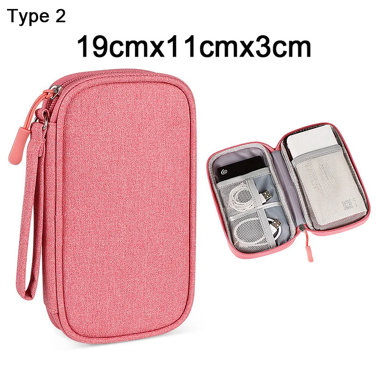 JOURNALSAY Portable Storage Bag for Power Bank Digital Cable Case Earphone Oxford Cloth