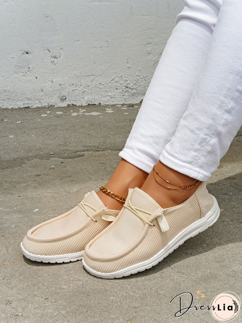 Casual Light Lace Up Flats Canvas Shoes