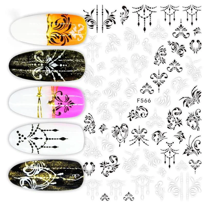 The New 3D Nail Sticker Cool English Letter Stickers For Nail Foil Love Heart Design Nails Accessories Fashion Manicures Sticker