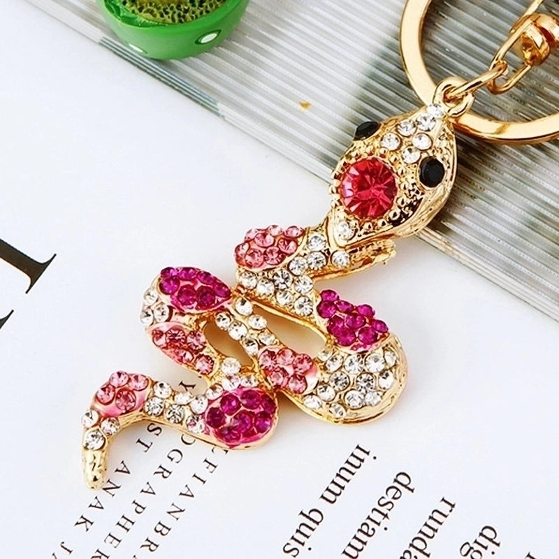 Cute Color Block Alloy Inlay Rhinestones Women’s Keychain