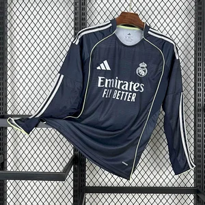 2025/2026 Long Sleeve Real Madrid Away Football Shirt1:1 Thai Quality