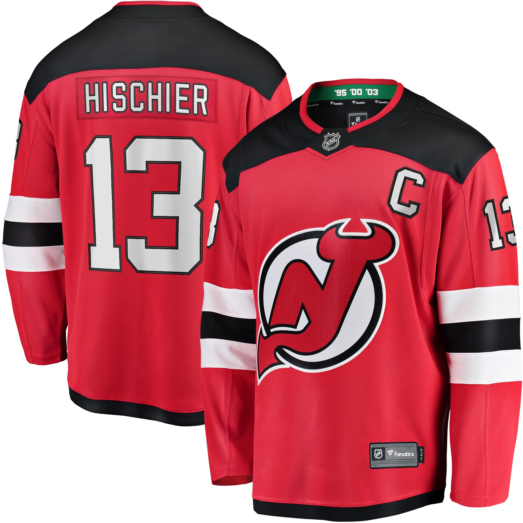 Nico Hischier New Jersey Devils Fanatics Captain Patch Home Breakaway Jersey &ndash; Red mysite