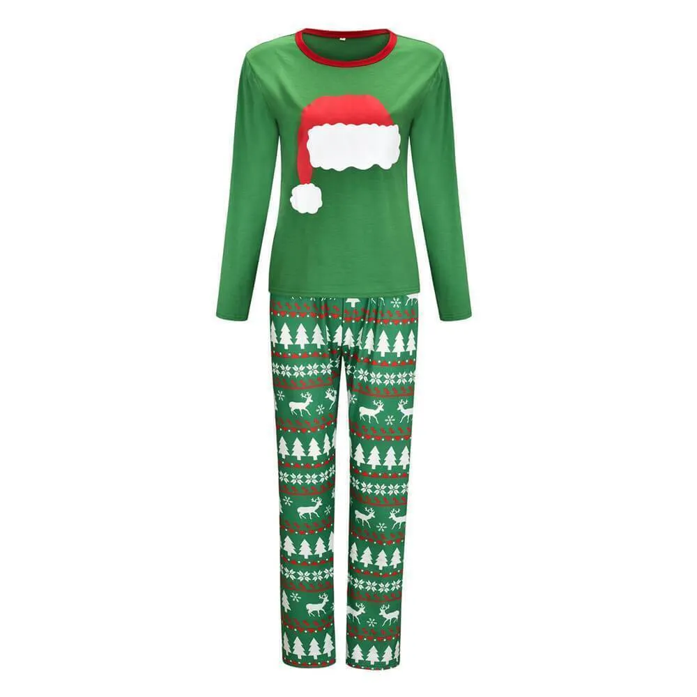 Christmas Hat Print Family Matching Pajamas Sets