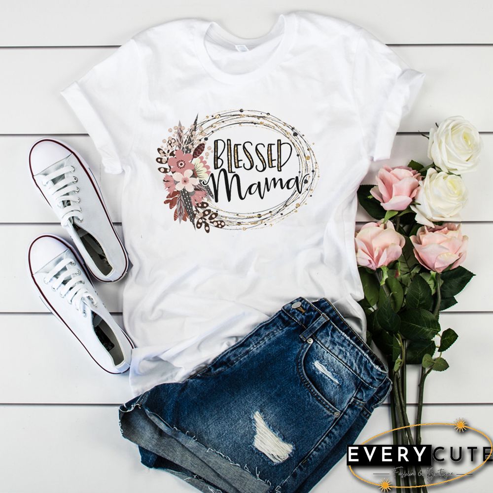 Women Mama Mom Dinosaur Print Mother Clothing Tees Tops Graphic Female Ladies Womens Lady T-Shirt Tumblr T Shirt T-Shirts