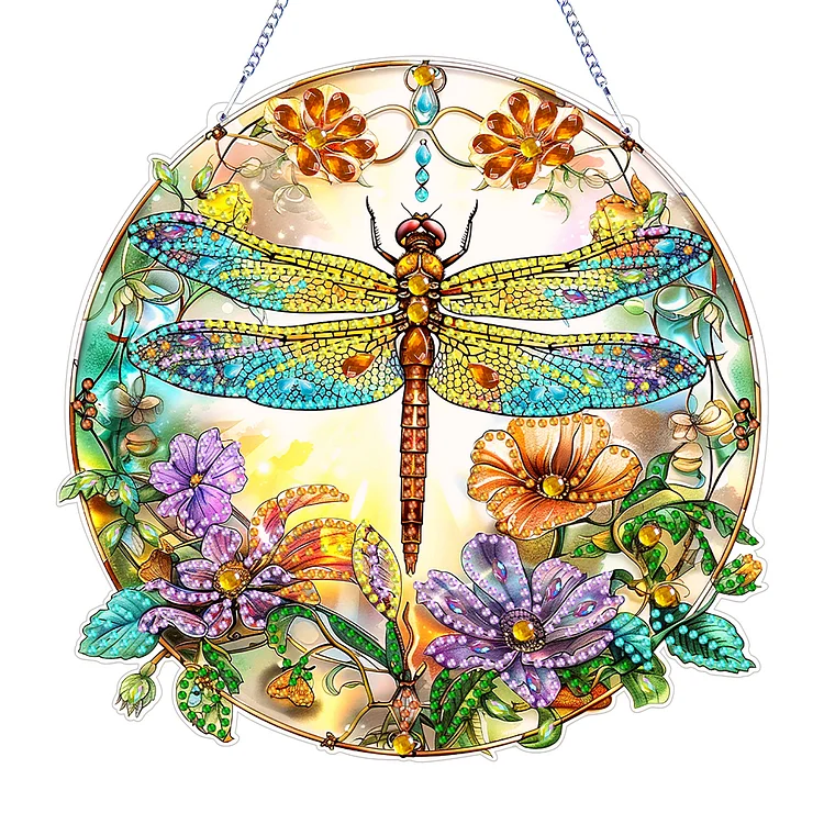 Double Sided Special Shaped Dragonfly 5D DIY Diamond Art Pendant Home Decoration gbfke