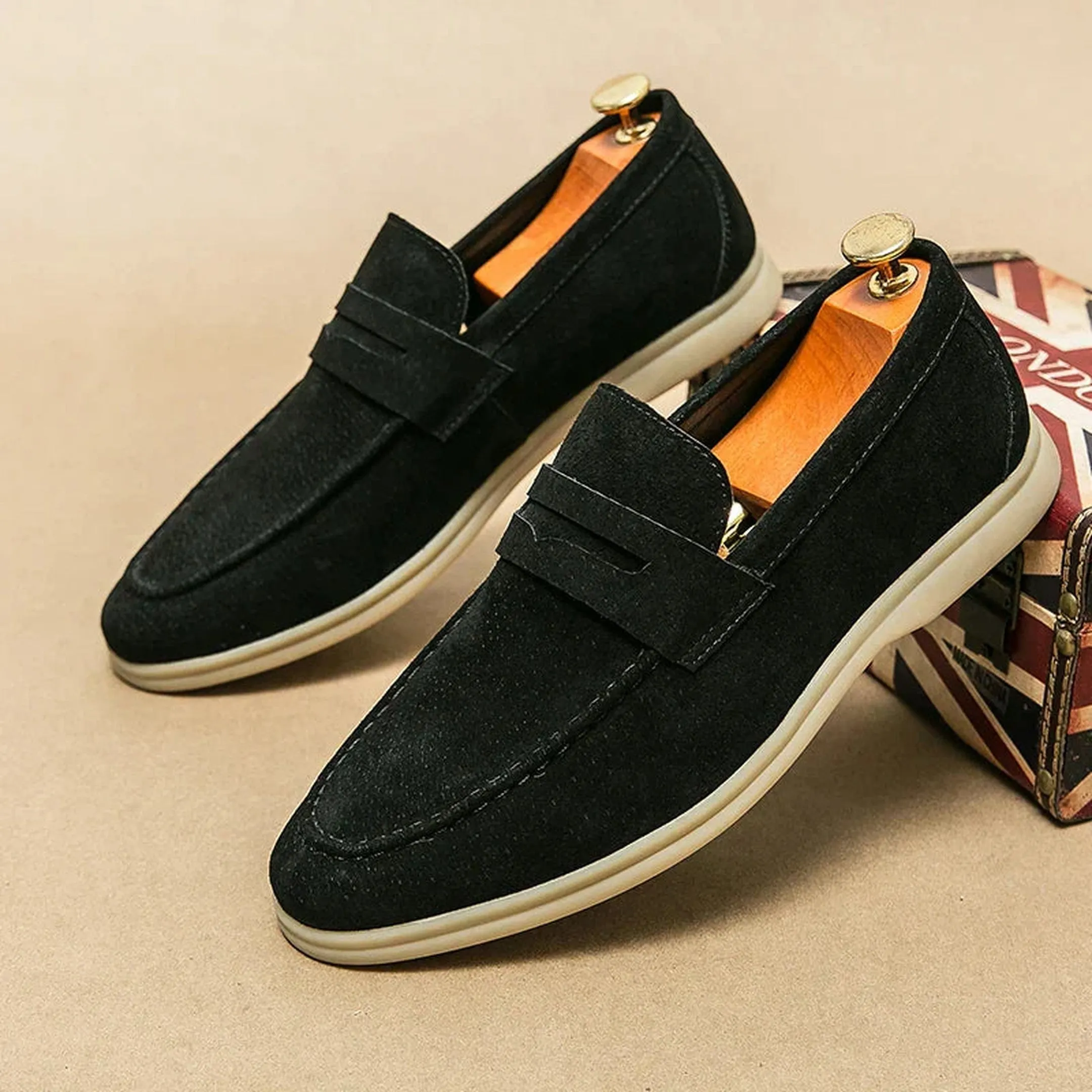 Men's Suede Slip-On Loafers &ndash; Milan Smart Casual Shoes &ndash; view 9