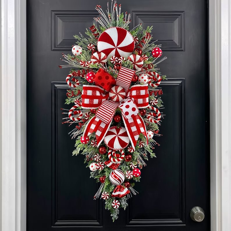 🔥Hot Sale🔥🍭2022 New Large Candy Cane Wreath