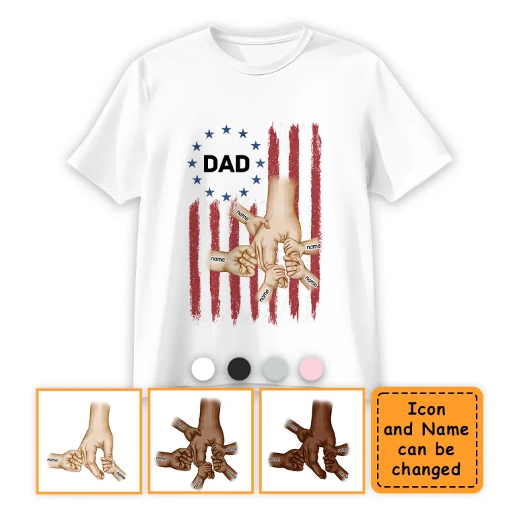 Personalized T-Shirt - Gift For Grandpa American Flag Shirt