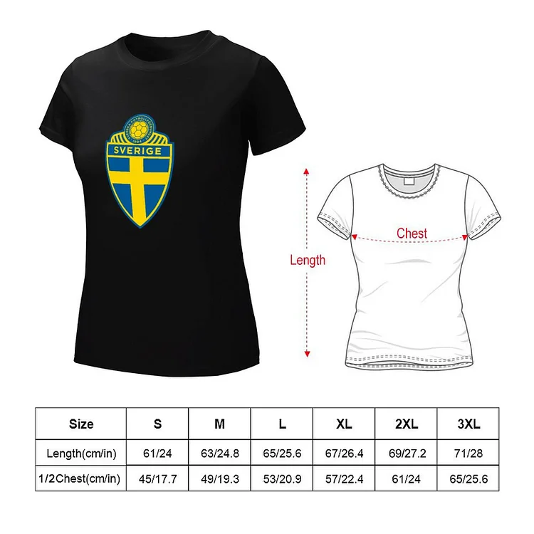 Schweden Damen Kurzarm Rundhals T-Shirt Casual Sommer Tops
