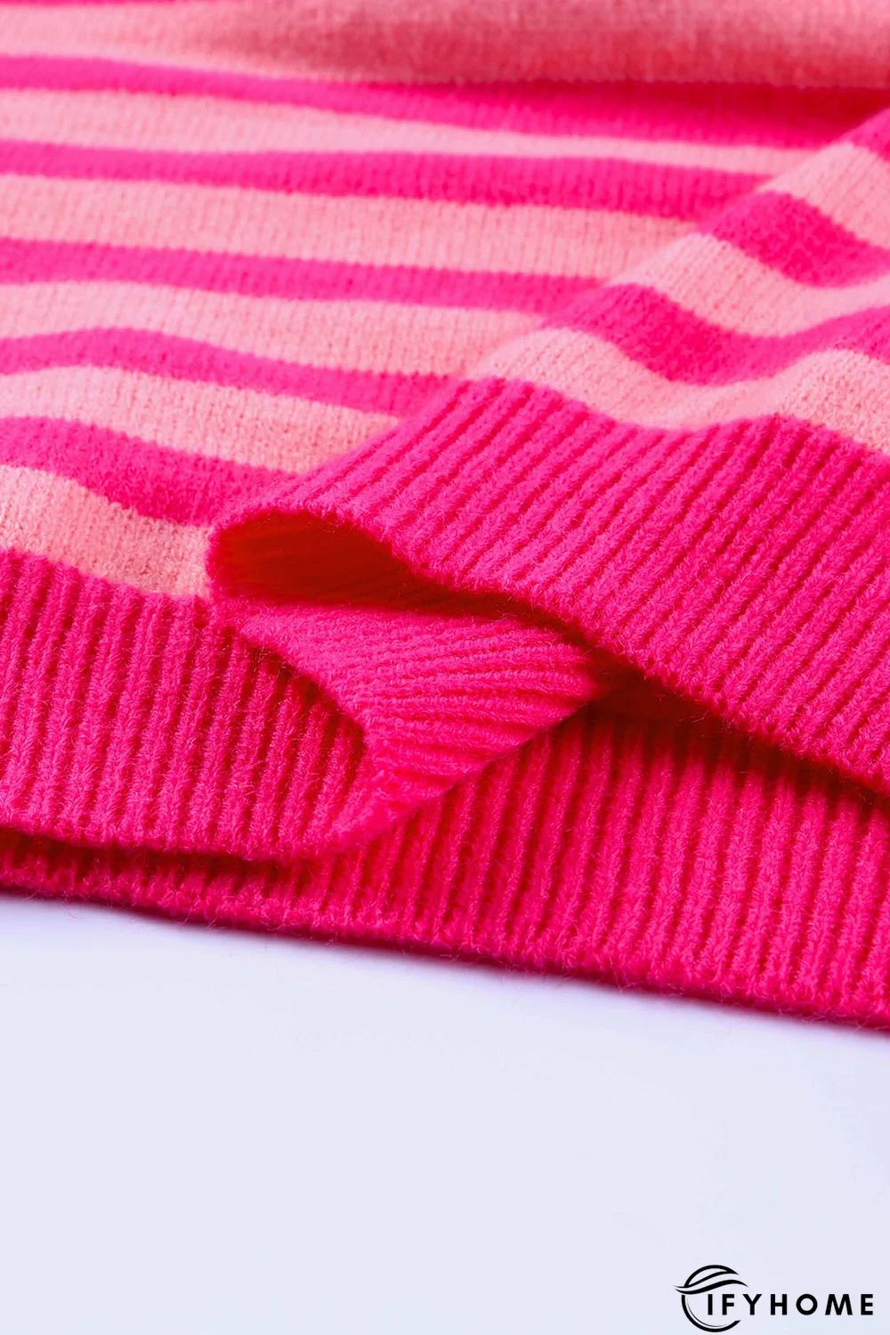 Rose Striped Long Sleeve Pullover Sweater | IFYHOME